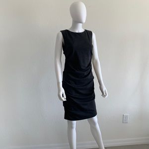 Nicole Miller Studio Ruched Dress, Size M- Charcoal Grey